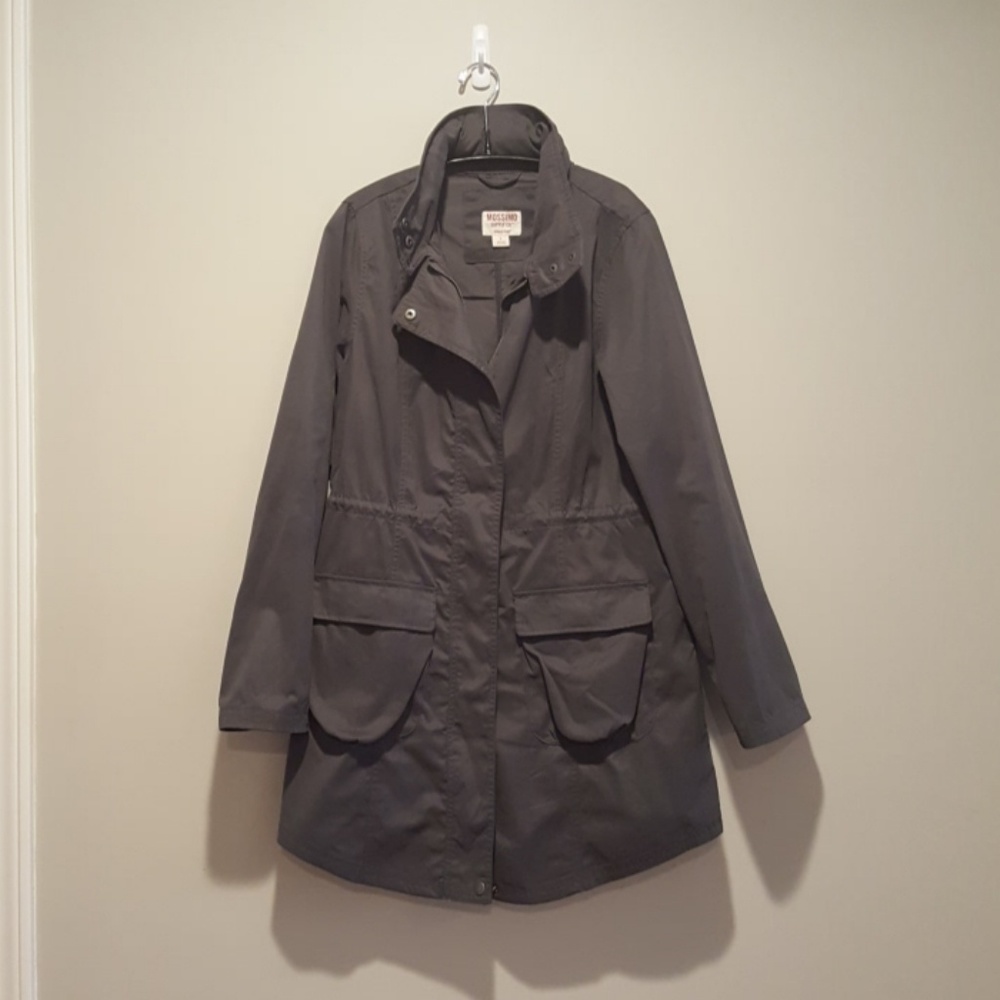 Charcoal gray rain utility jacket